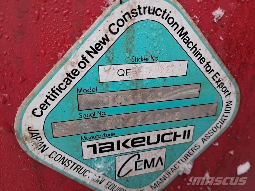 Takeuchi TB 1140 Roomikekskavaatorid
