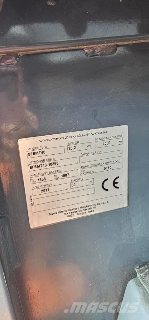 Toyota 8FBMT40 Elektritõstukid