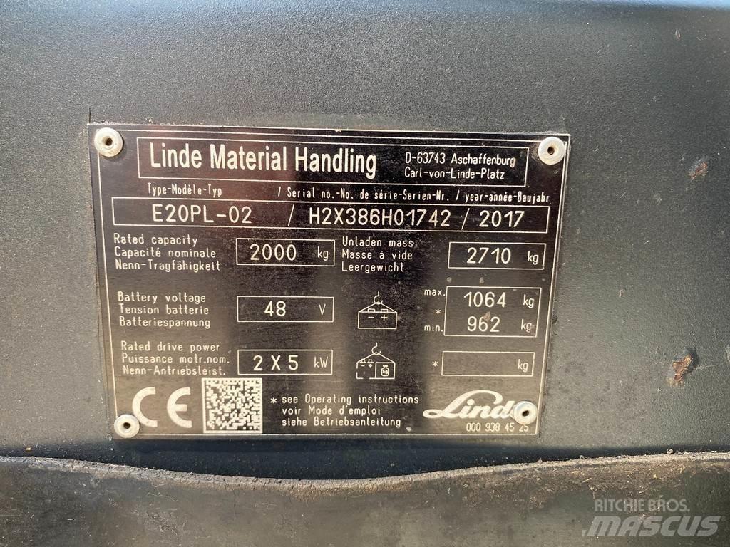 Linde E20PL-02 Elektritõstukid
