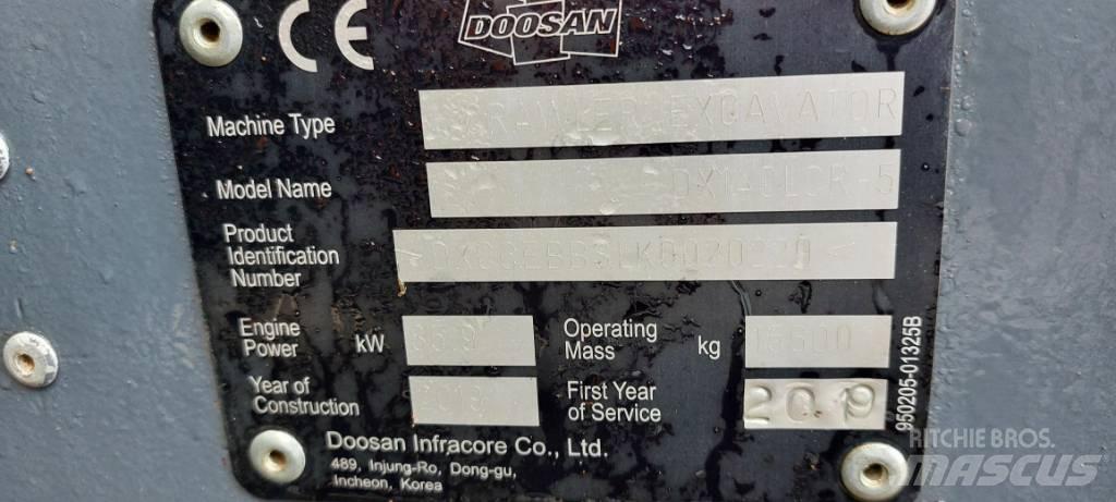 Doosan DX140LCR-5 Roomikekskavaatorid