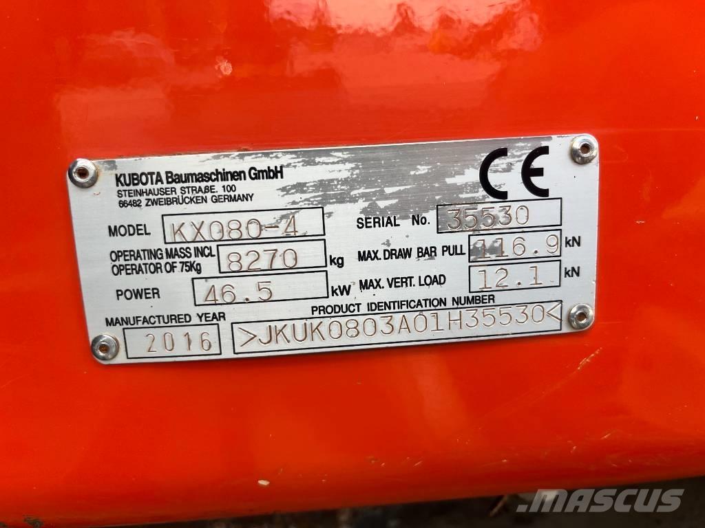 Kubota KX 080 Väikeekskavaatorid 7t-12t
