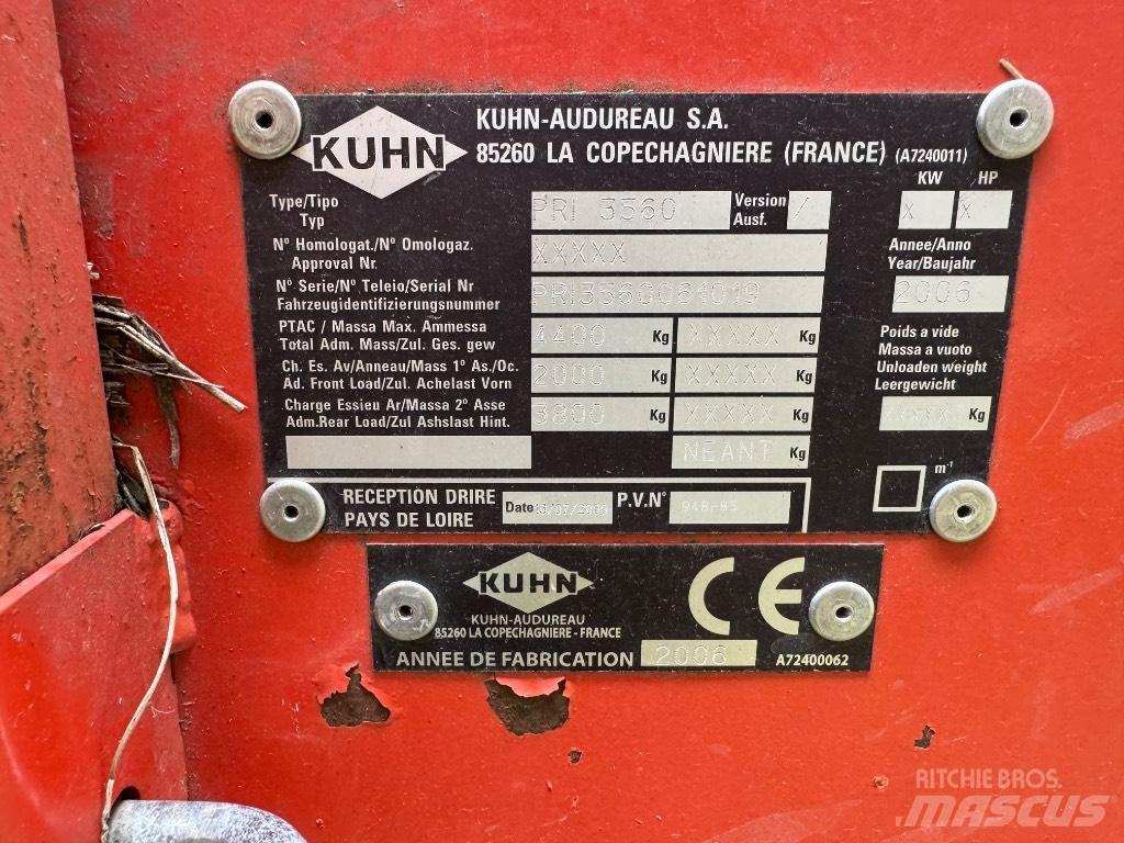 Kuhn Primor 3560 Rullipurustid, noad ja lahtirullijad