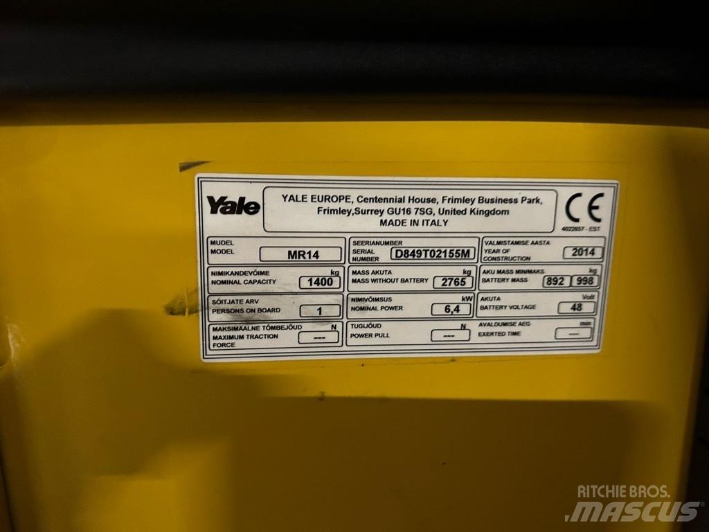 Yale MR 14 Lükandmastiga tõstukid