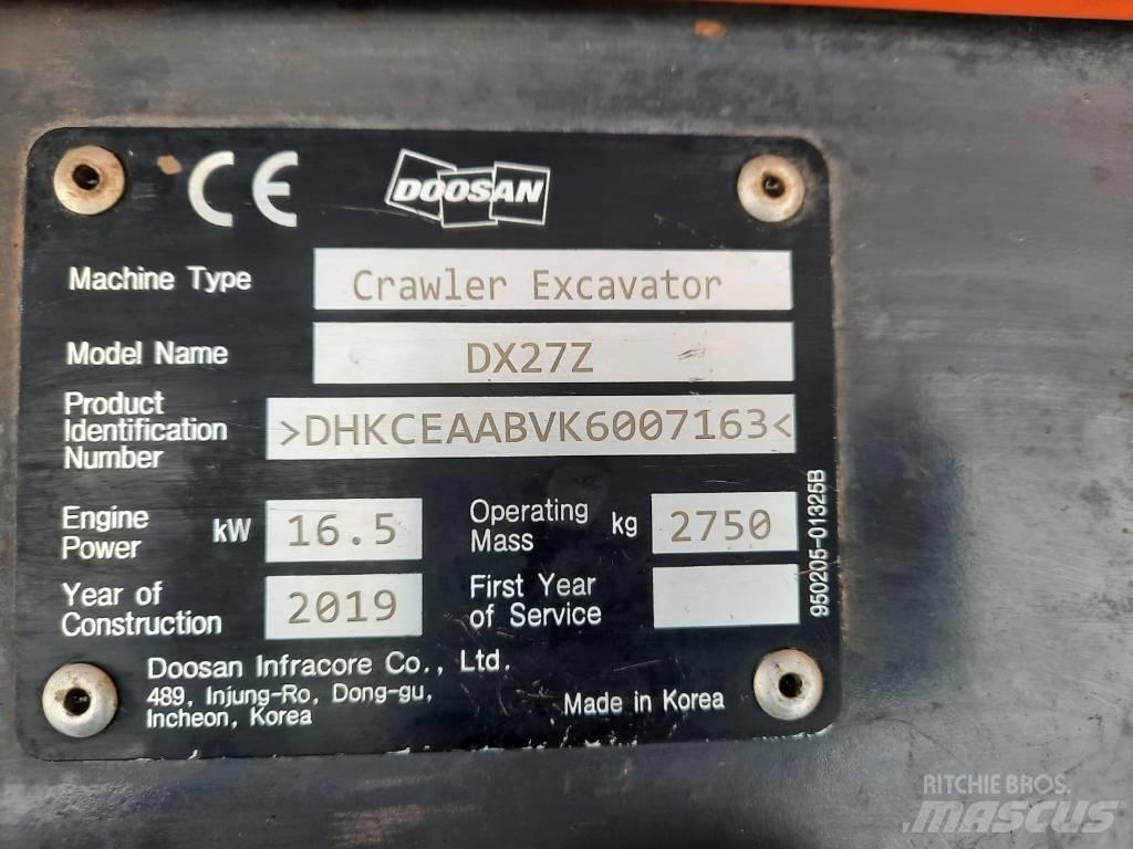 Doosan DX 27 Z Miniekskavaatorid < 7 t