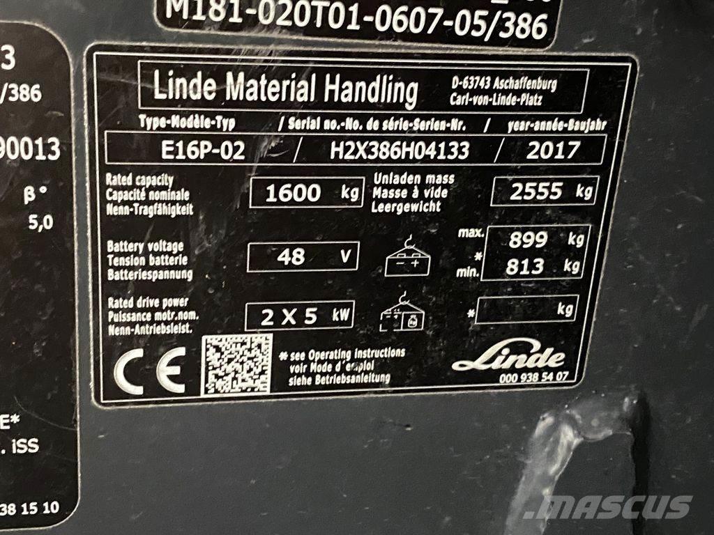 Linde E16P-02 Elektritõstukid