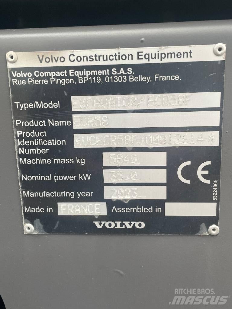 Volvo ECR 58 F Miniekskavaatorid < 7 t
