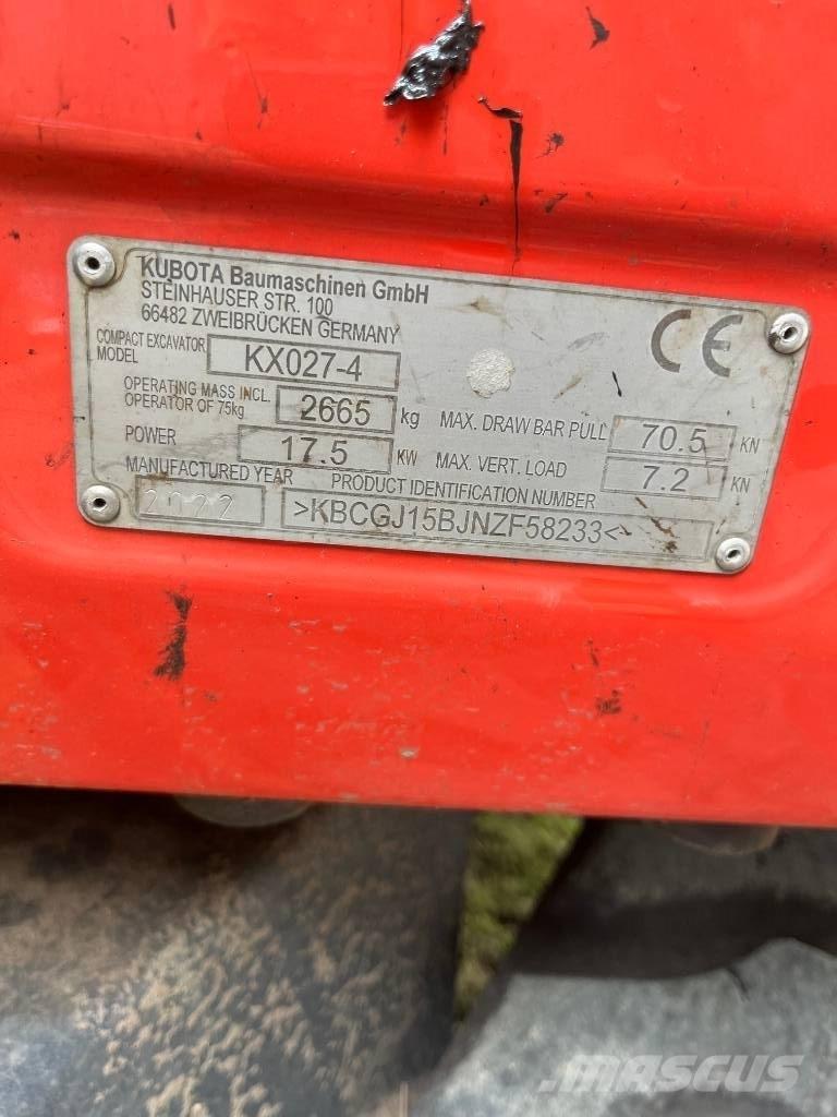 Kubota KX 027-4 Miniekskavaatorid < 7 t