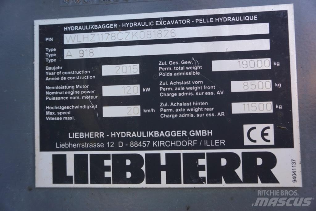 Liebherr A 918 Ratasekskavaatorid