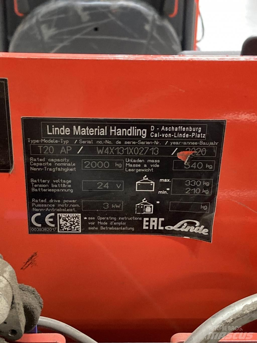 Linde T20AP kurz Elektriline alusesiirdaja