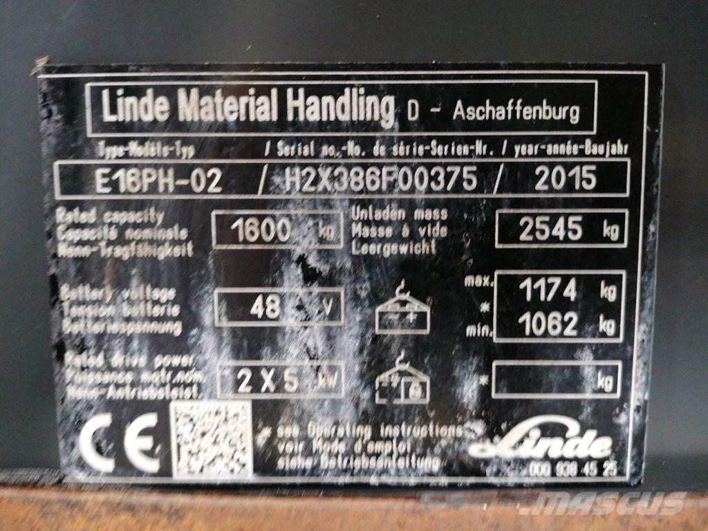 Linde E16PH-02 Elektritõstukid