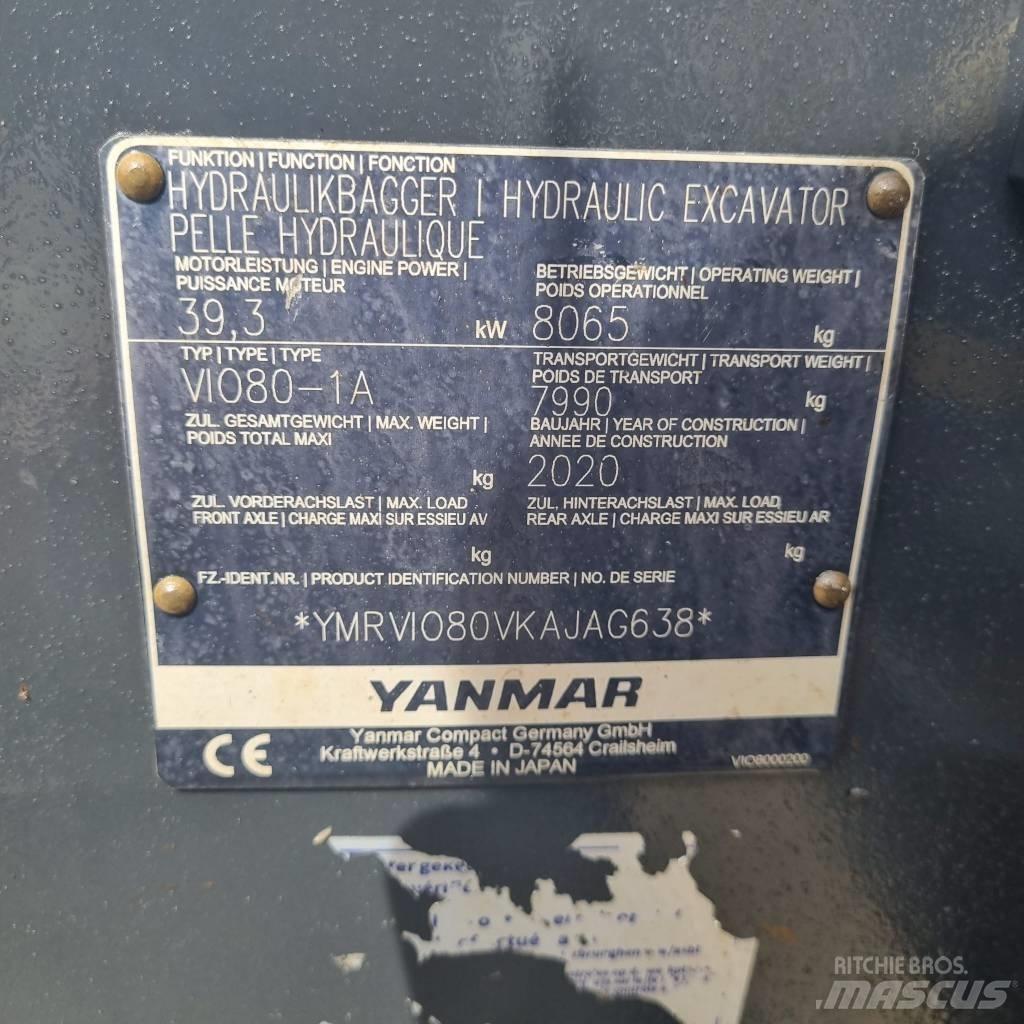 Yanmar Vio 80-1A Väikeekskavaatorid 7t-12t
