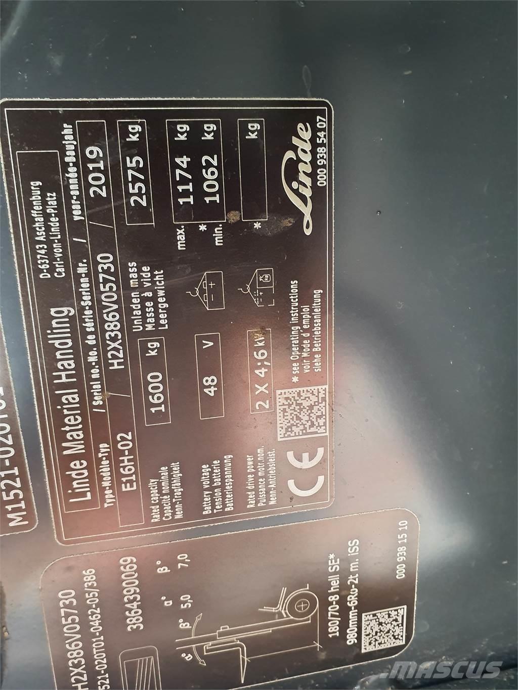 Linde E16 Elektritõstukid