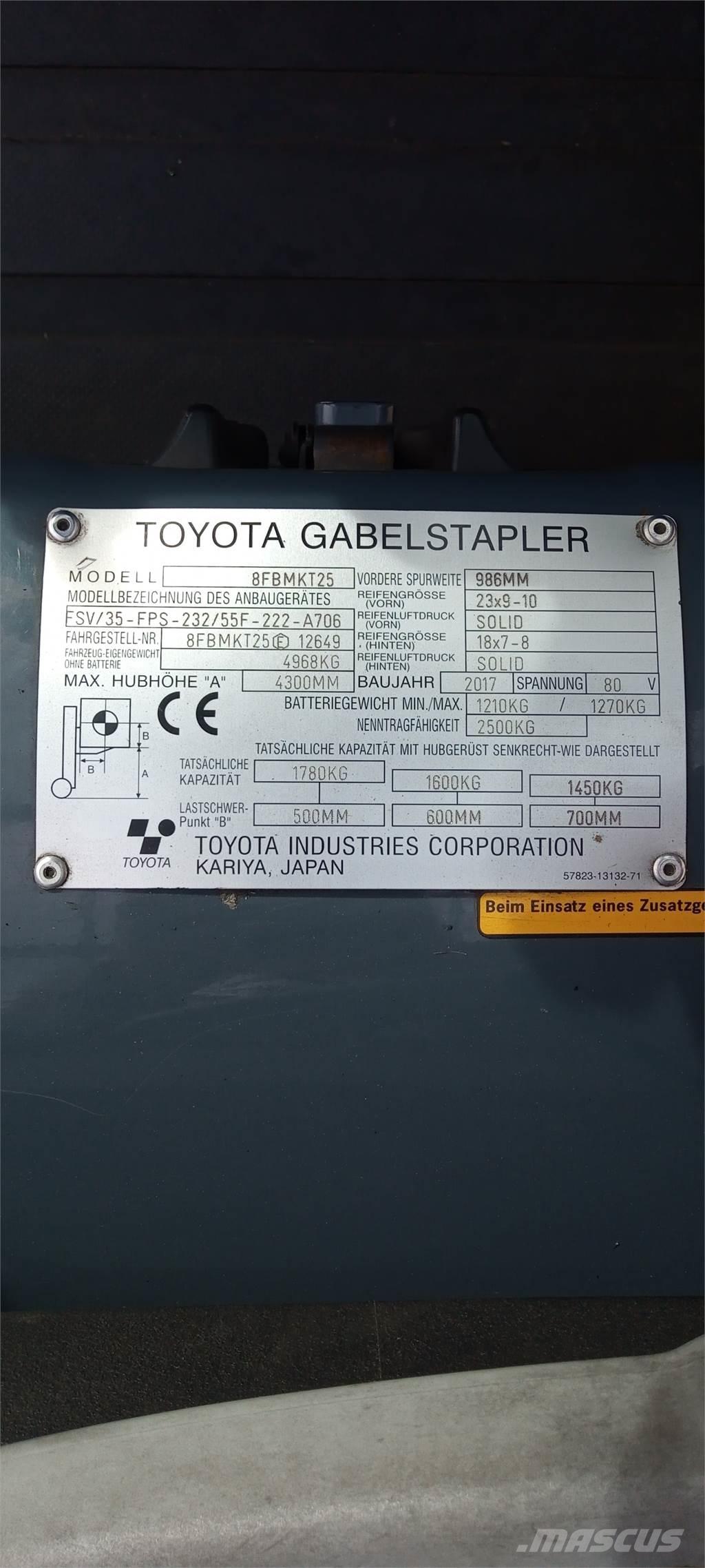 Toyota 8FBMKT25 Elektritõstukid