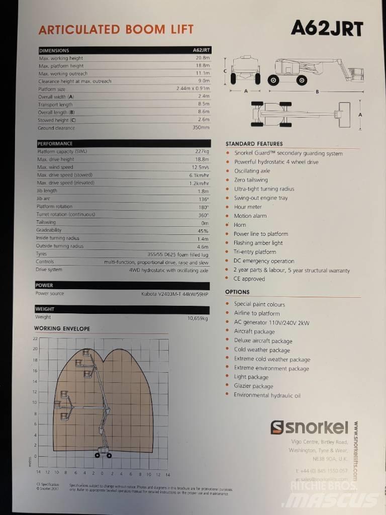 Snorkel A 62 J RT Iseliikuvad poomtõstukid