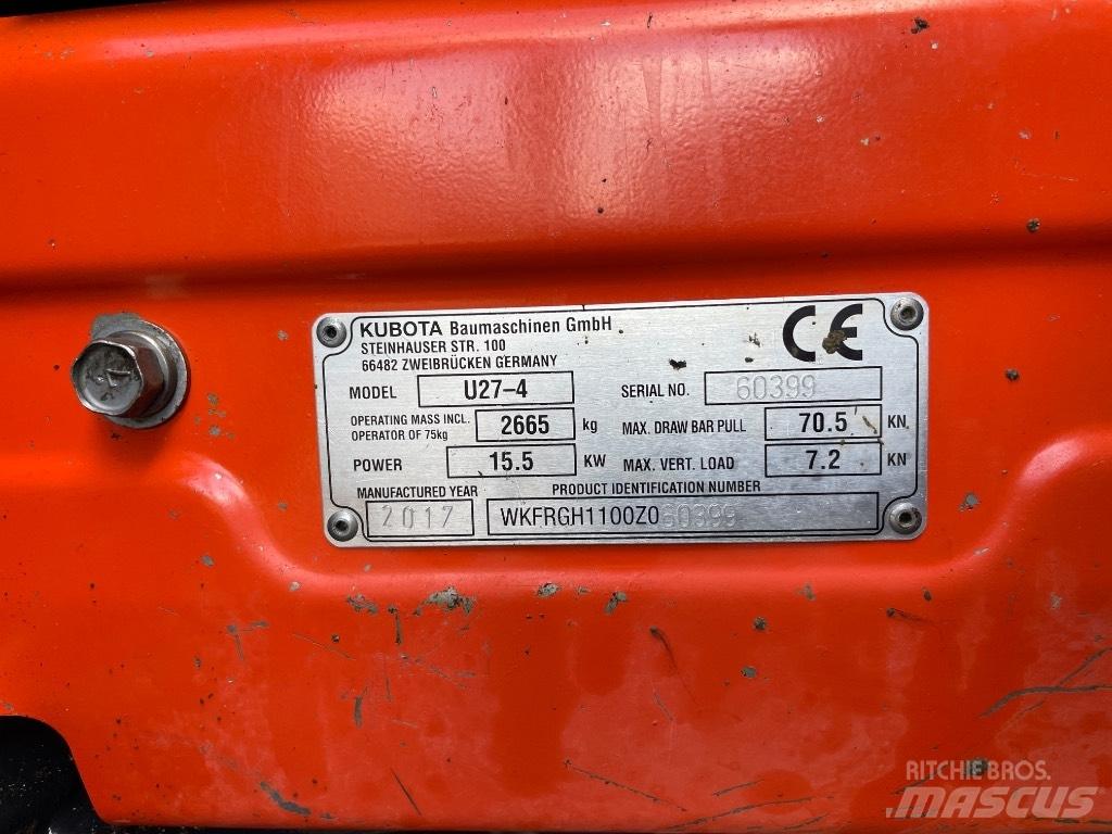 Kubota U 27-4 Miniekskavaatorid < 7 t
