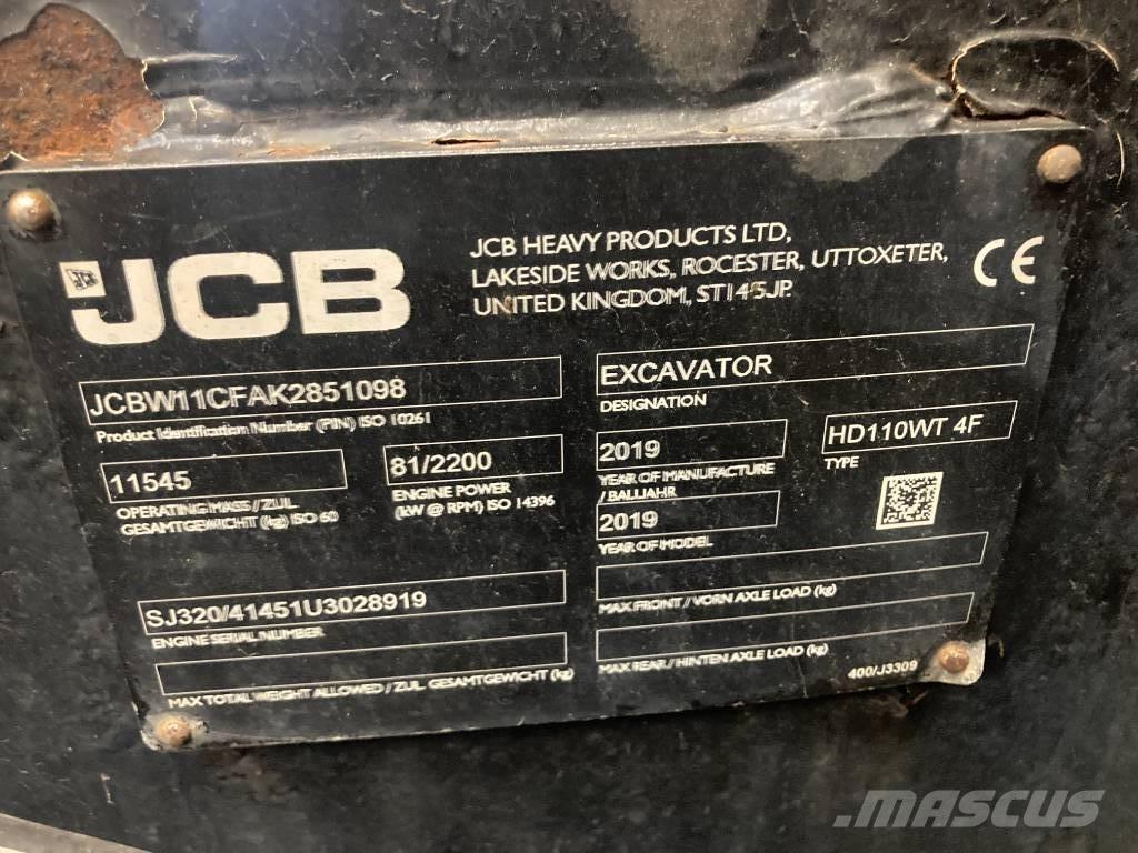 JCB Hydradig HD110W Ratasekskavaatorid