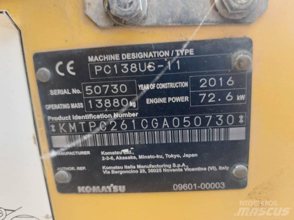 Komatsu PC138US-11 Roomikekskavaatorid