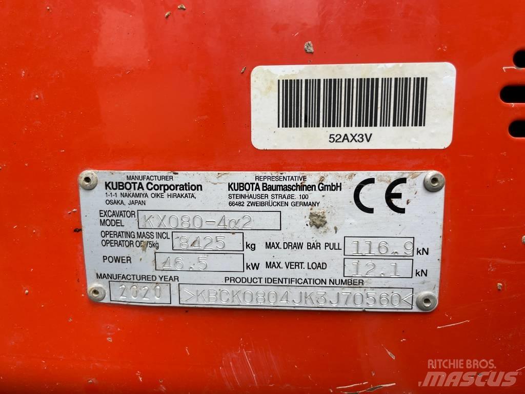 Kubota KX 080-4 Väikeekskavaatorid 7t-12t