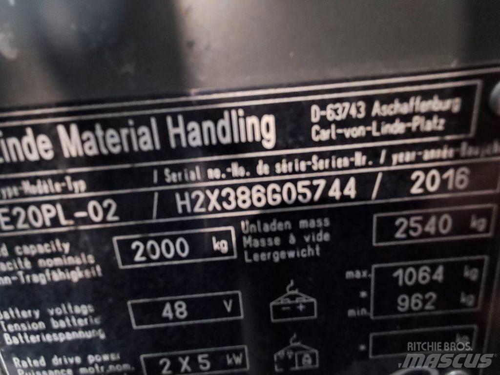 Linde E20PL-02 Elektritõstukid