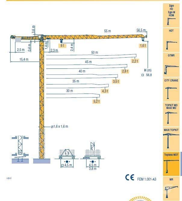 Potain MDT 132 G8 Tornkraanad