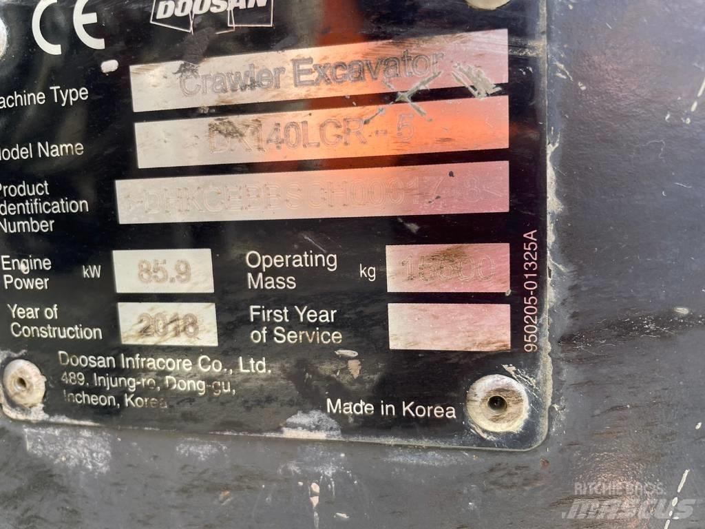 Doosan DX 140 LCR Roomikekskavaatorid