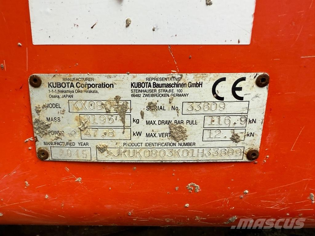 Kubota KX 080-4 Väikeekskavaatorid 7t-12t