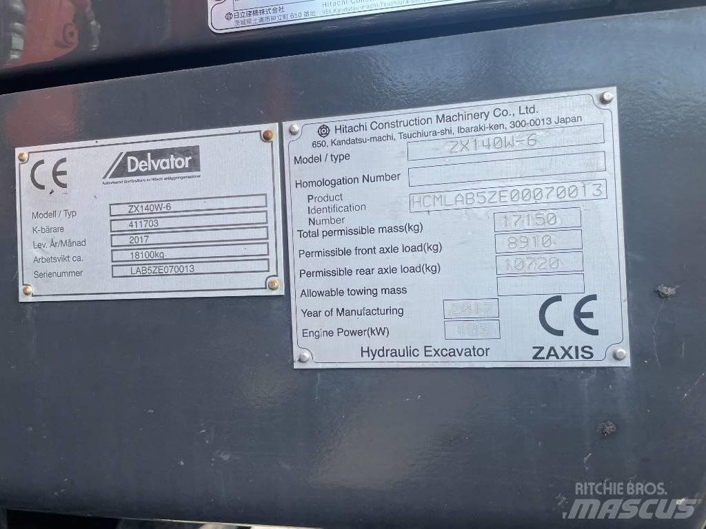 Hitachi ZX 140 W-6 Ratasekskavaatorid