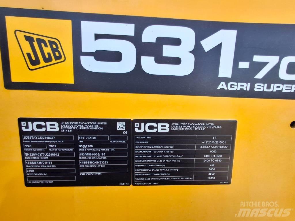 JCB 531-70 Põllumajanduslikud teleskoopkäitlejad