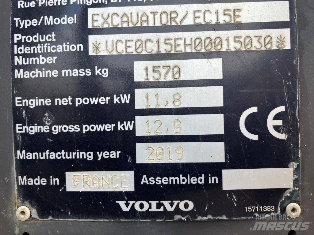 Volvo EC 15 E Miniekskavaatorid < 7 t