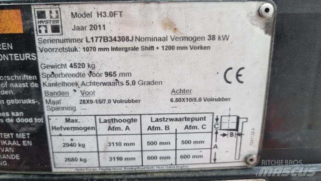 Hyster H 3.00 FT Gaasitõstukid