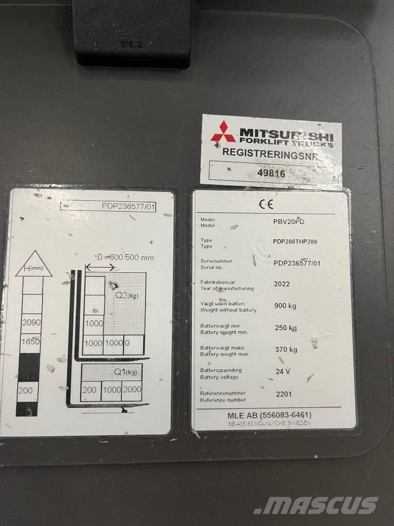 Mitsubishi PBV20PD Järelkäidavad virnastajad