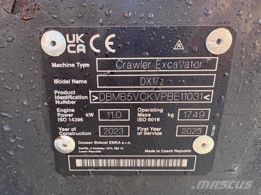 Doosan DX 17 Miniekskavaatorid < 7 t
