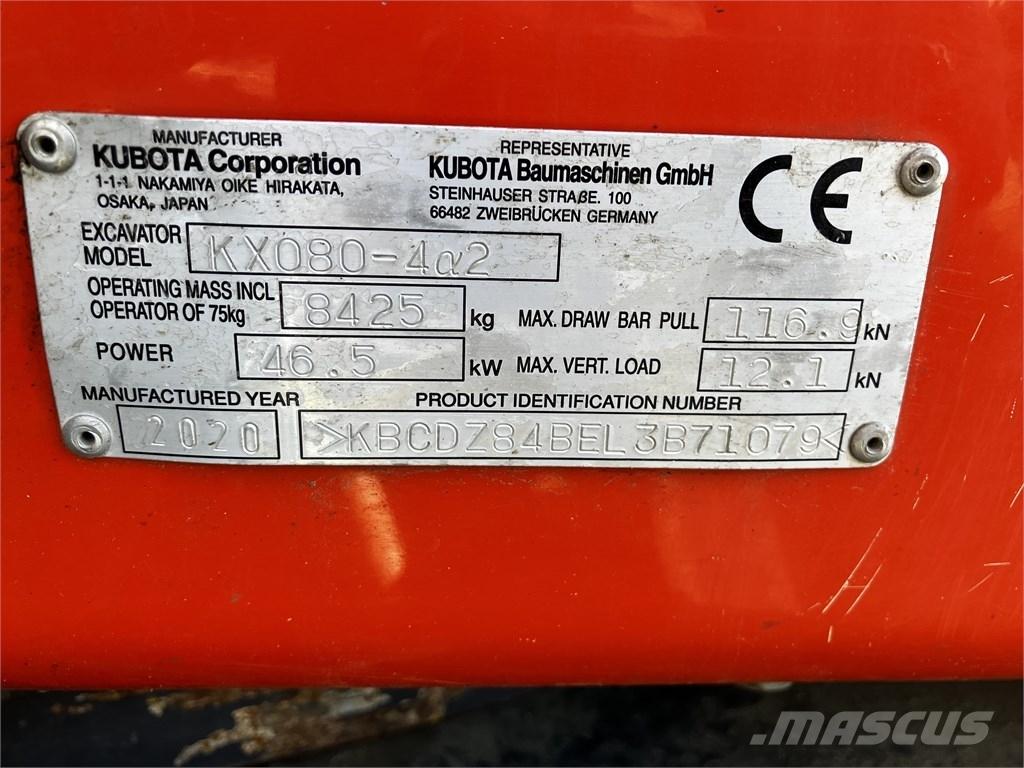 Kubota KX 080-4 A2 Väikeekskavaatorid 7t-12t