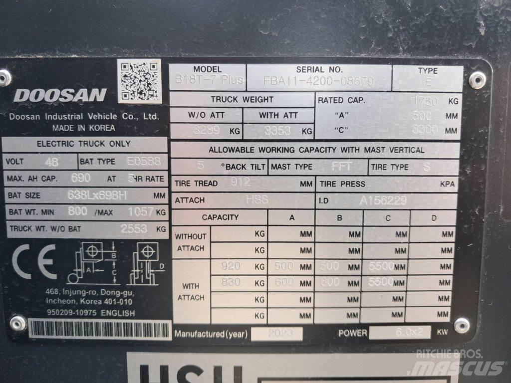 Doosan B18T-7 PLUS Elektritõstukid