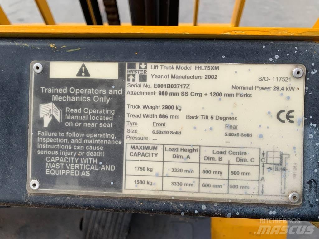 Hyster H 1.75 XM Gaasitõstukid