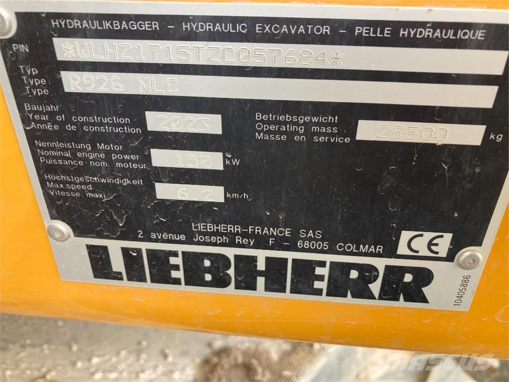Liebherr R926 Roomikekskavaatorid