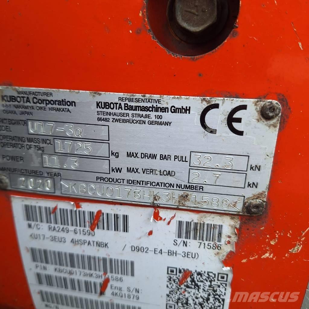 Kubota U 17-3 Miniekskavaatorid < 7 t