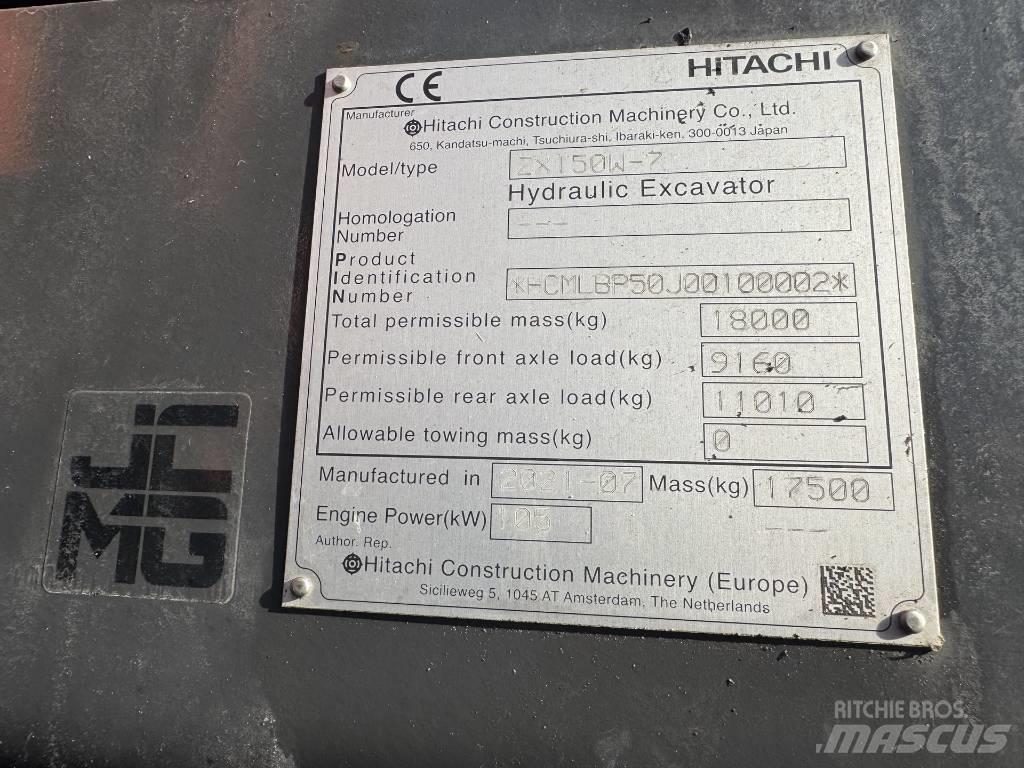 Hitachi ZX 150 W-7 Ratasekskavaatorid