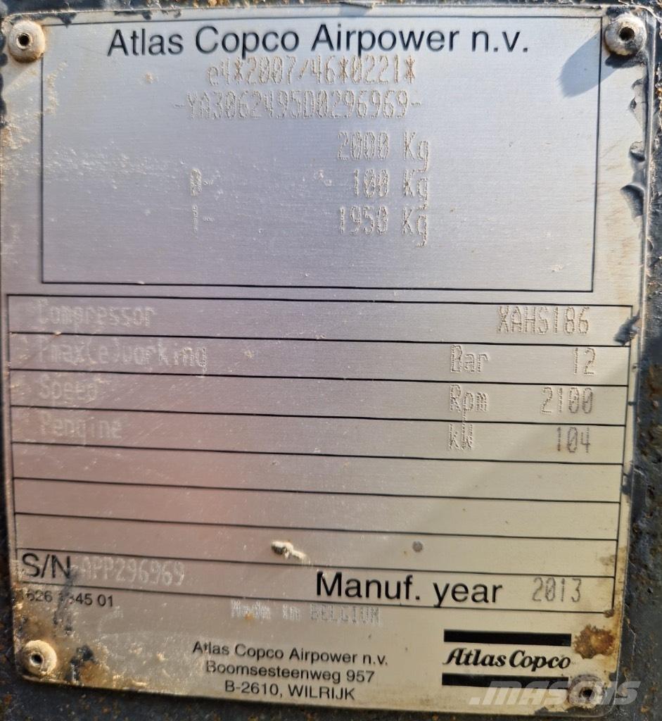 Atlas Copco XAHS 186 Kompressorid
