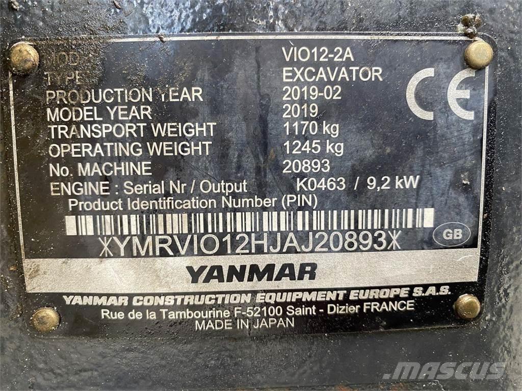Yanmar VIO12 Ratasekskavaatorid