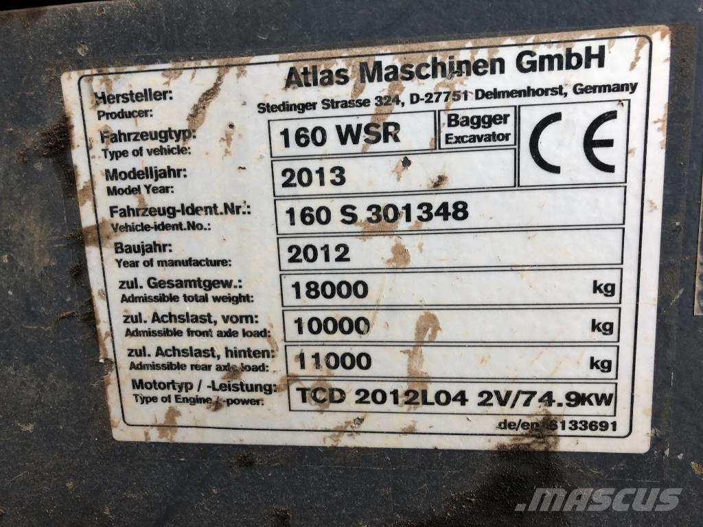 Atlas 160 WSR Ratasekskavaatorid