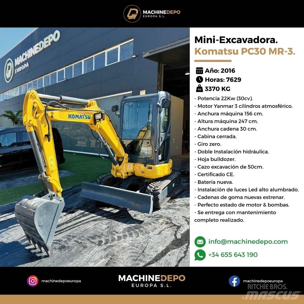 Komatsu PC 30 MR-3 Miniekskavaatorid < 7 t