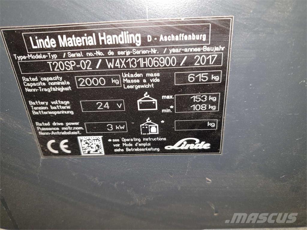 Linde T20SP ION Platvormiga virnastajad