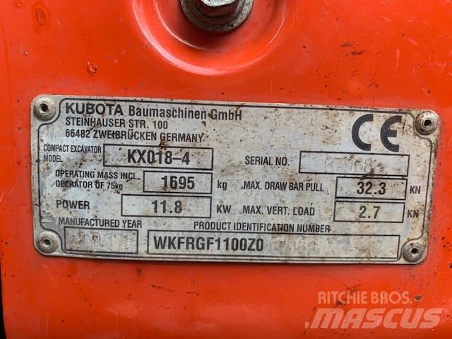 Kubota KX 018-4 Miniekskavaatorid < 7 t