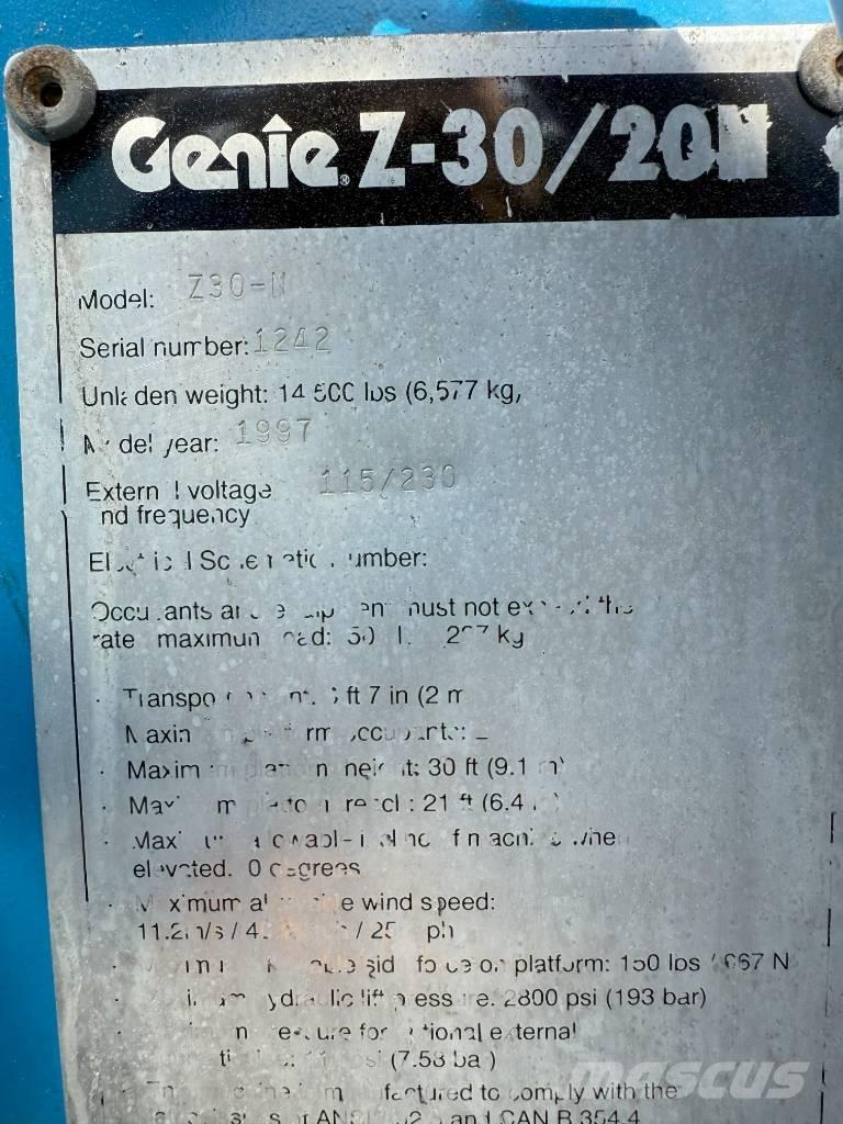 Genie Z 30/20 Iseliikuvad poomtõstukid