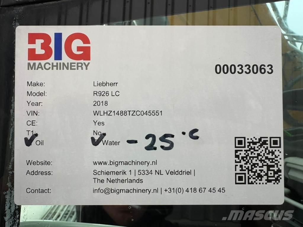 Liebherr R926 LC Roomikekskavaatorid