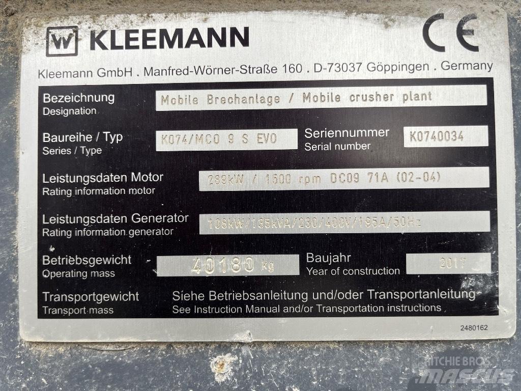 Kleemann MC 09 S Iseliikuvad purustid