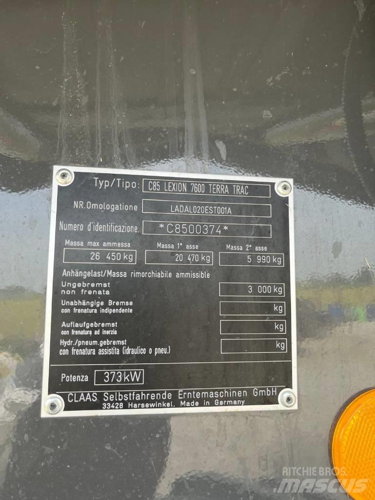 CLAAS LEXION 7600 TT Teraviljakombainid