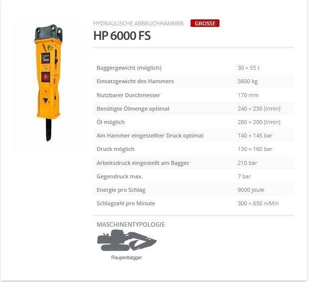 Indeco HP 6000 FS Hüdrohaamrid