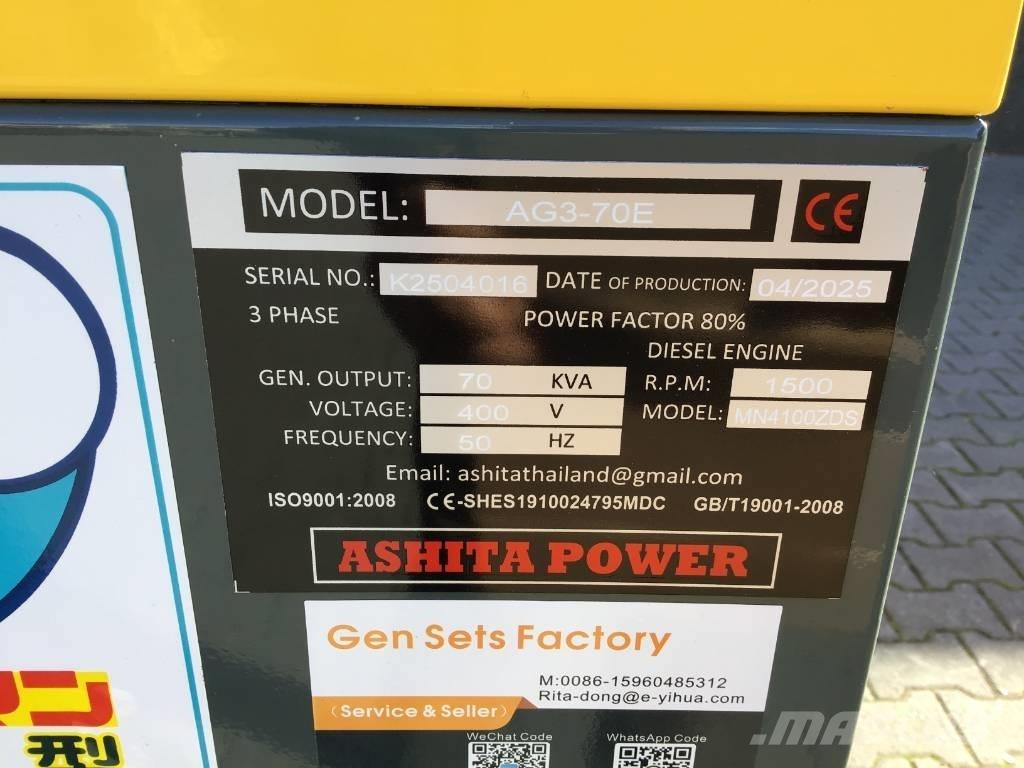 Ashita AG3-70E Diiselgeneraatorid